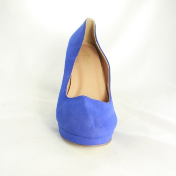 New JOURNEE COLLECTION Blue Suede Pump Heels - Picture 4 of 8